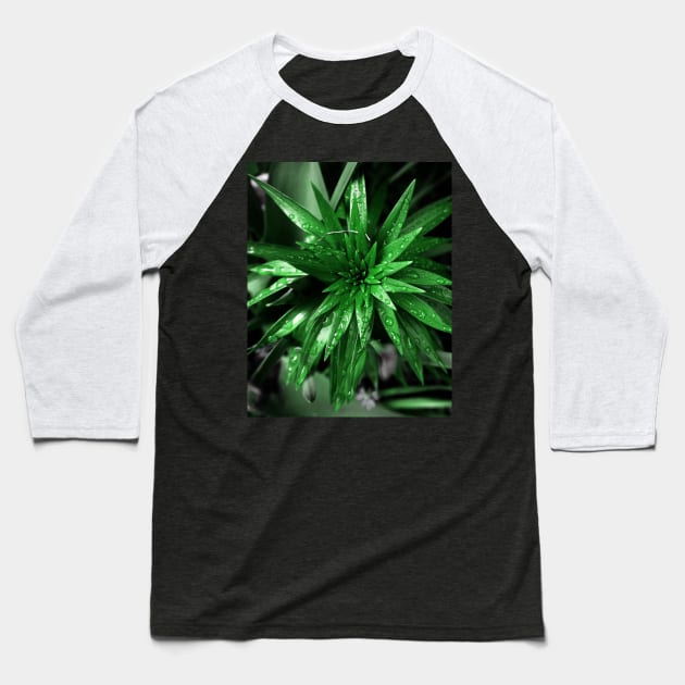 Green Leaves Baseball T-Shirt by csturman